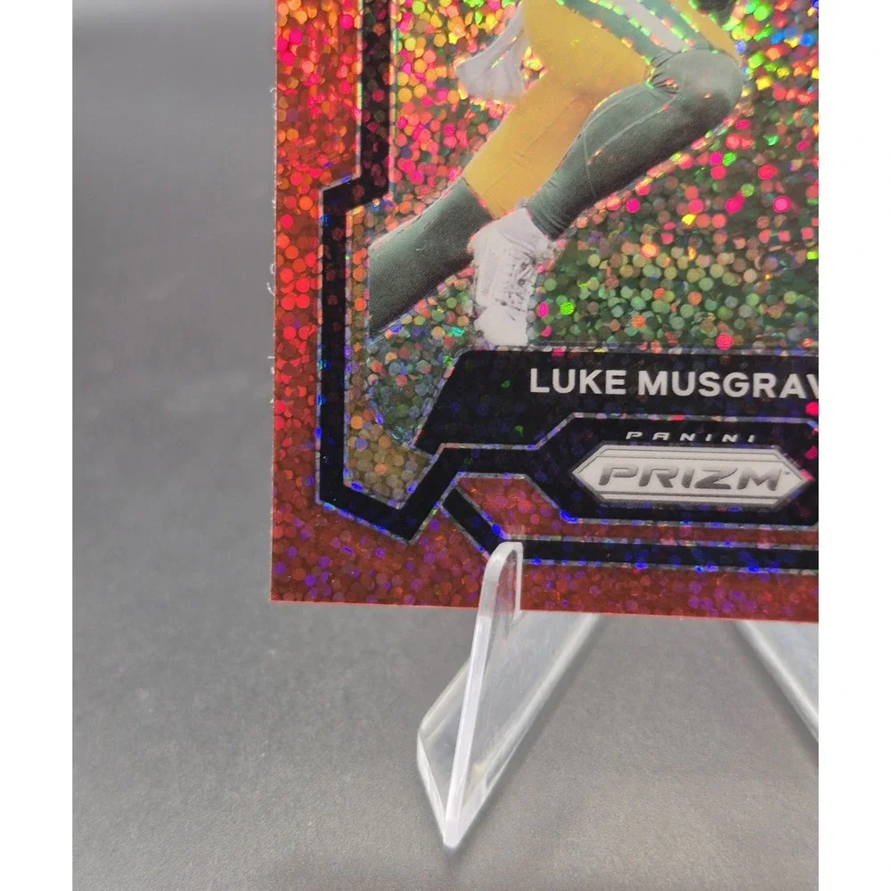 2023 Panini Prizm Luke Musgrave #337 Rookie Red Sparkle Prizm (RC) GB Packers